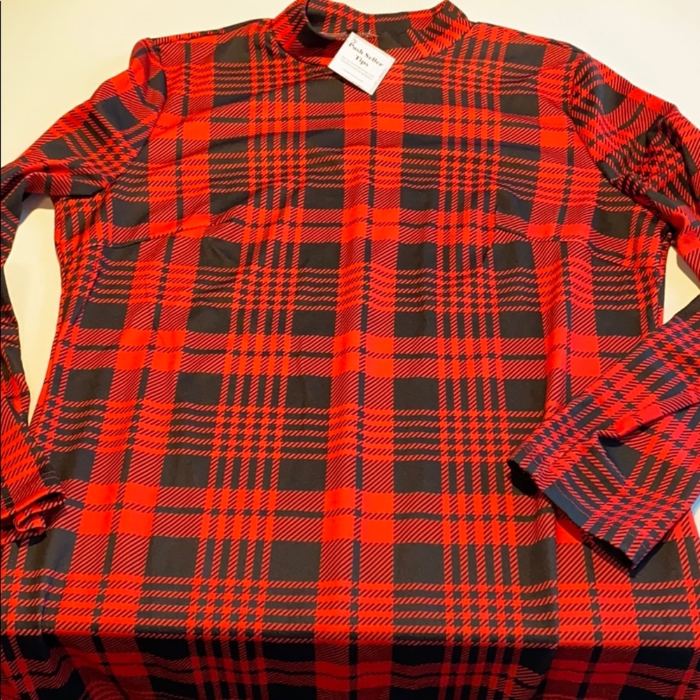 NWT WILA Red and Black Plaid Maxi Dress